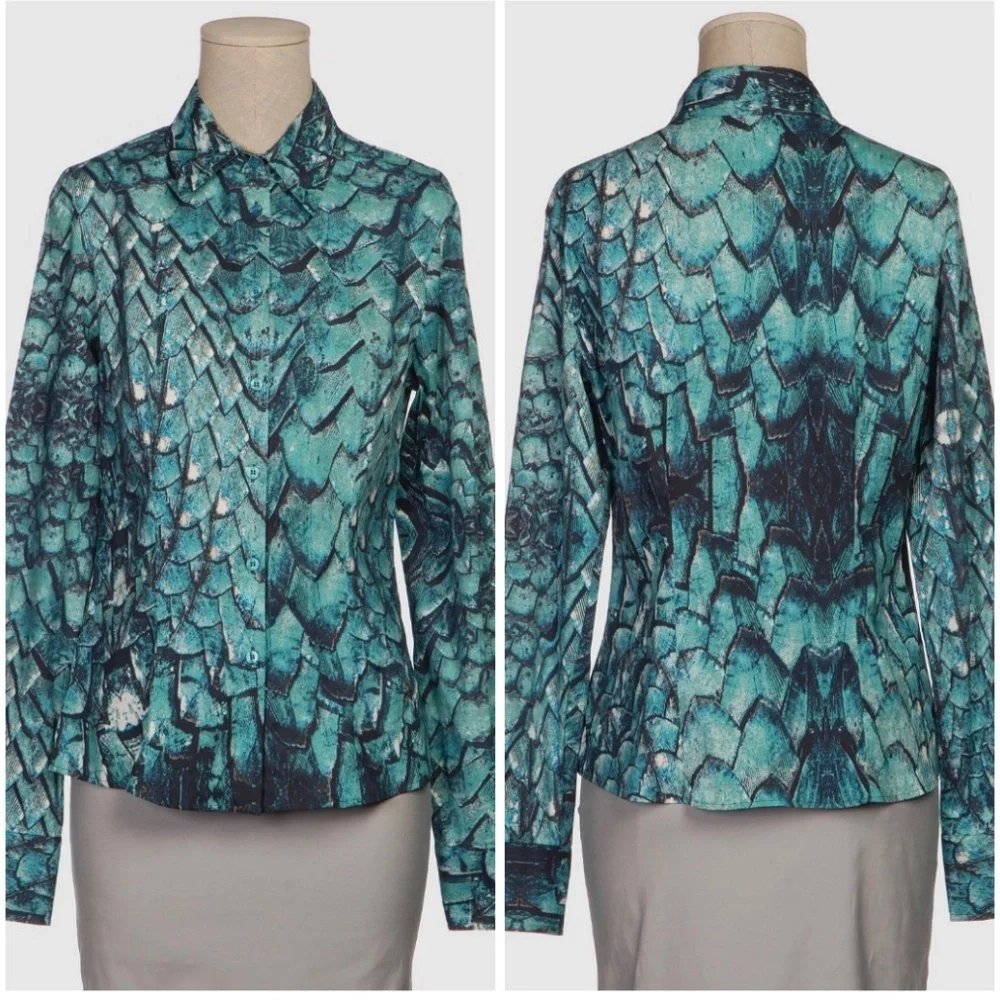 NWT! Just Cavalli By Roberto Cavalli Fish Scale Blouse Size: XS - Picture 1 of 15